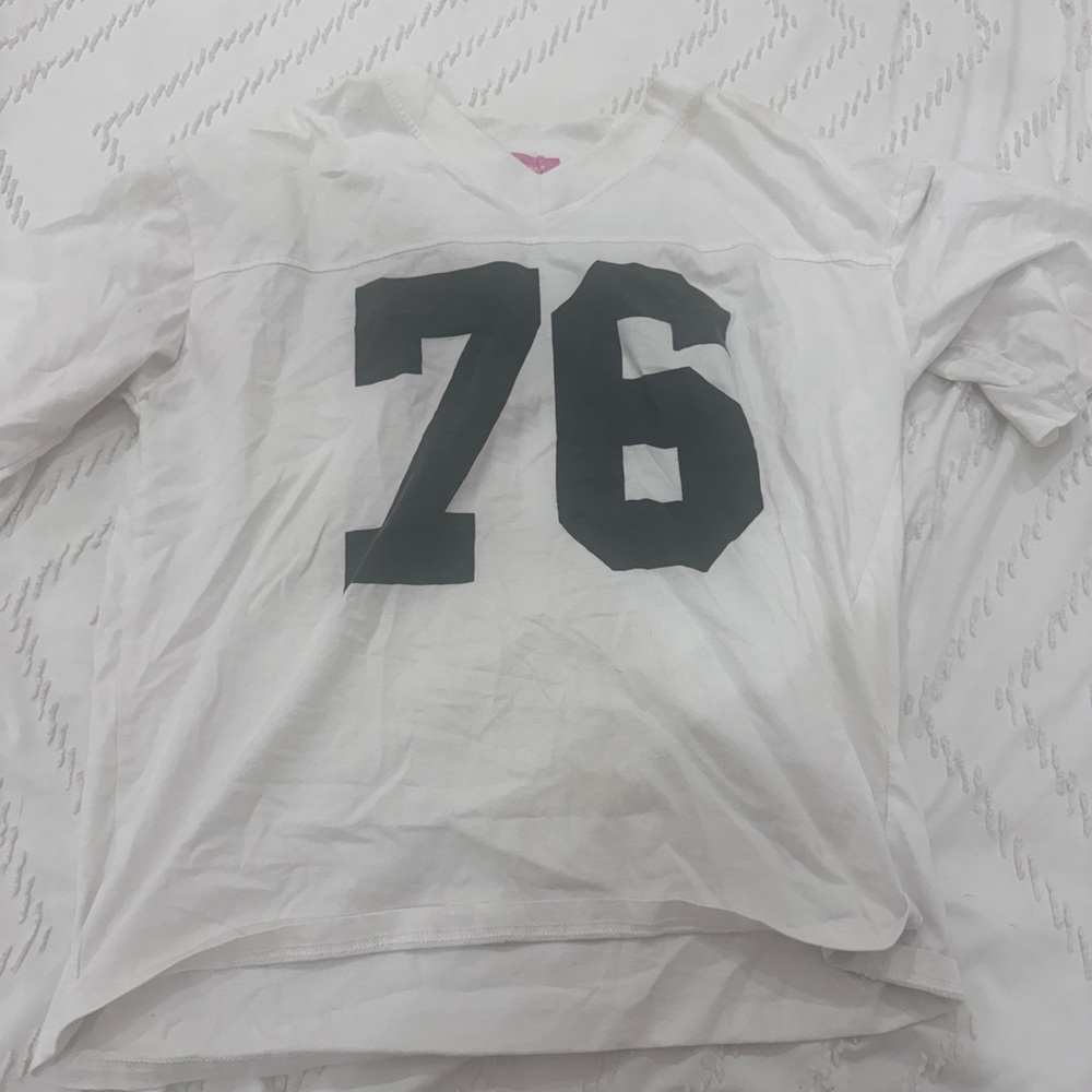 Edikted White T-Shirt with Black Number 76
